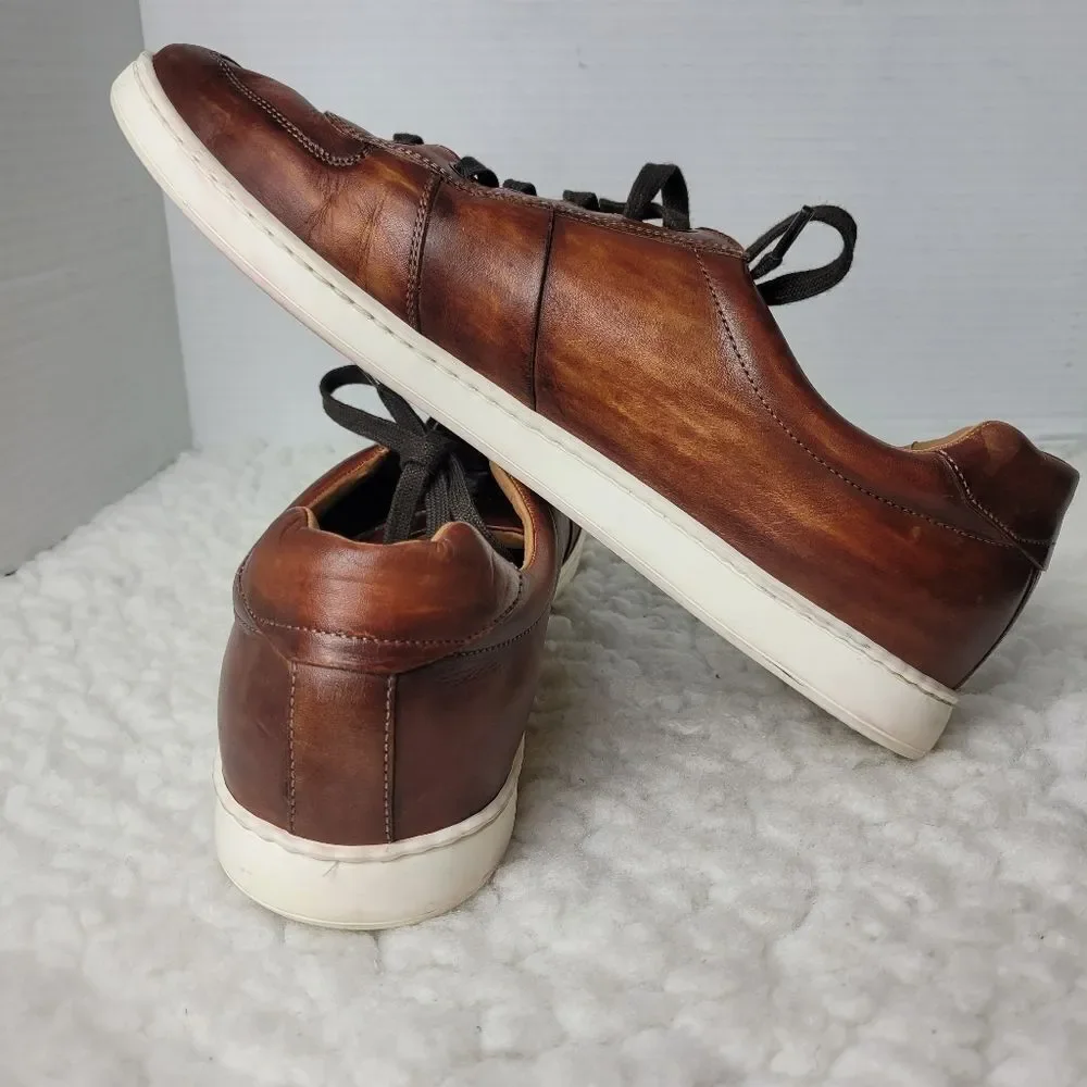 Magnanni Bobbie Men's Sneaker Size 12M Cognac Tabaco Brown Leather Low To